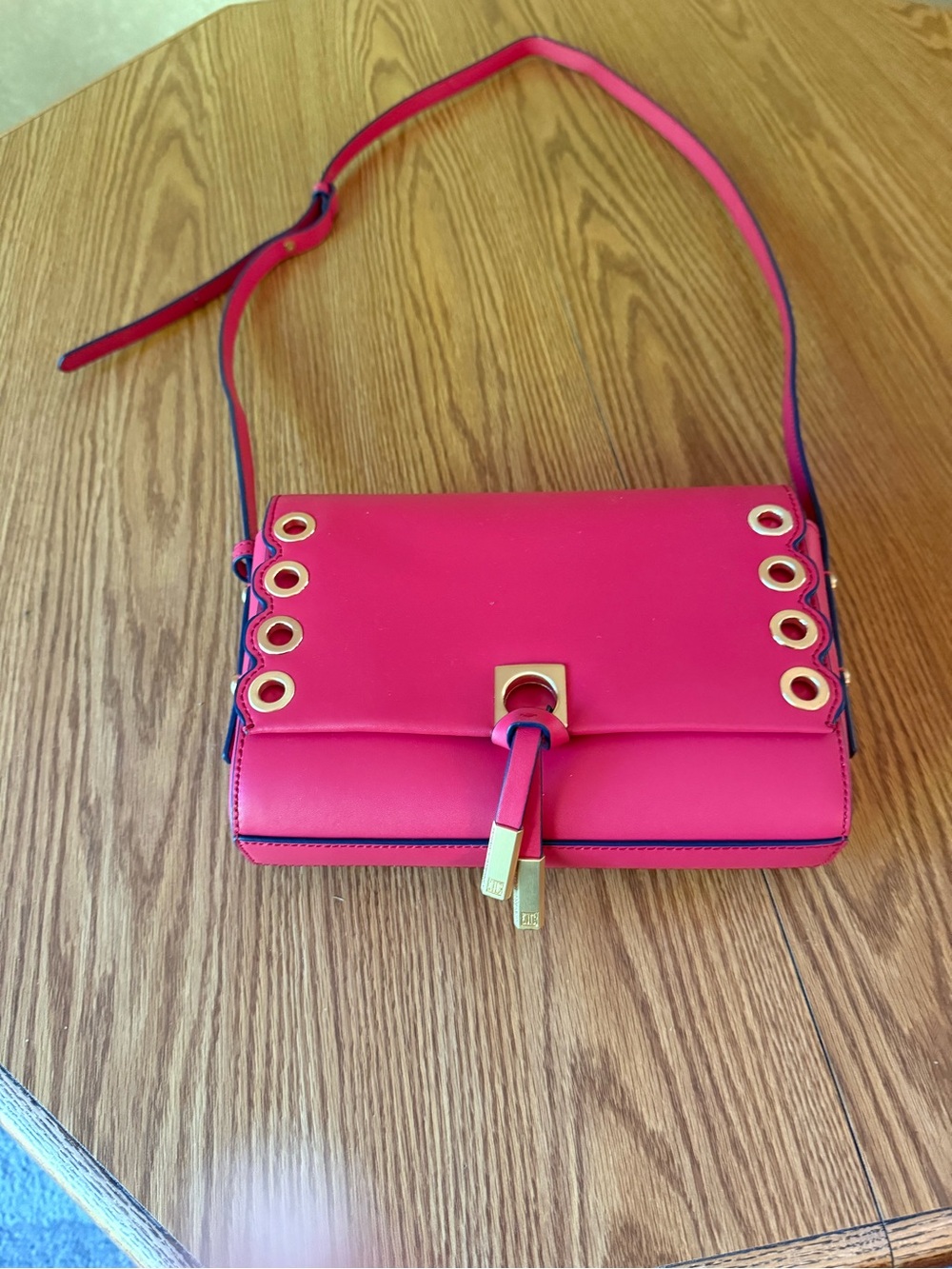 Ivanka Trump Hot Pink Crossbody with Gold Grommets